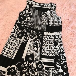 Black and white tank swing dress